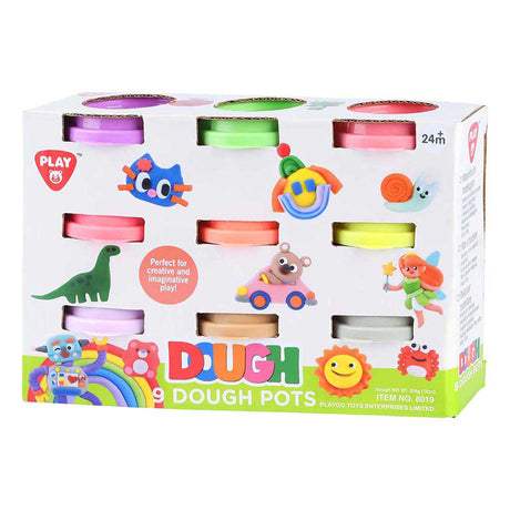 Playgo lersæt 9 neonfarver - 9x56gram