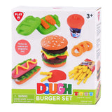 Playgo hamburger lersæt - 4 lerpotter