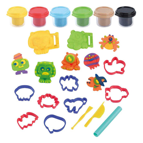 Playgo monster bande lersæt - 6 lerpotter