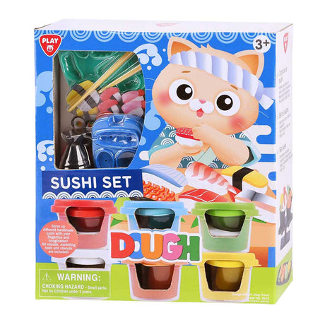 Playgo sushi lersæt - 6 lerpotter