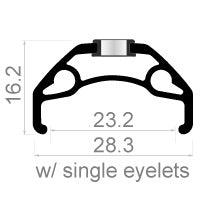 Rodi Rim Blackrock 23 Disc 28 29 622 x 23c Aluminium 36 Huller 14g sort