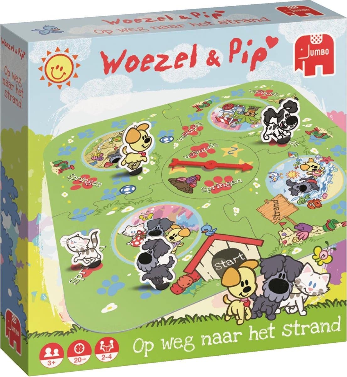 Woezel og Pip på vej til strandopdagelsesspillet