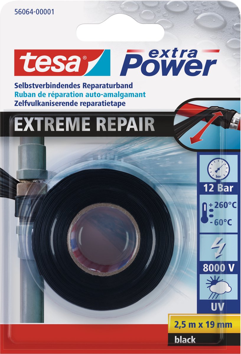 Tesa 1043012 - ekstrem reparationstape sort | 6 stk