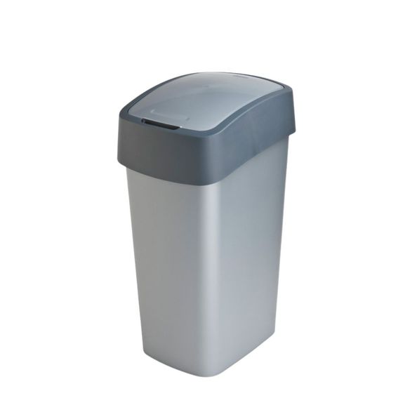 Curver pacific flip-spand - affaldsspand - 45 liter - sølv antracit
