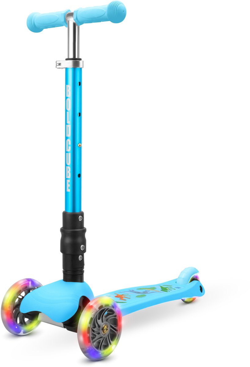 Boldcube teeny fold trehjulet scooter - dinosaur blå