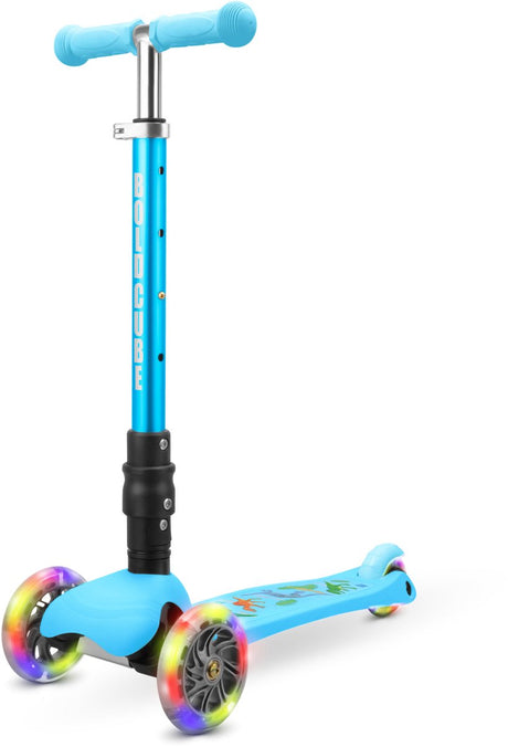 Boldcube teeny fold trehjulet scooter - dinosaur blå