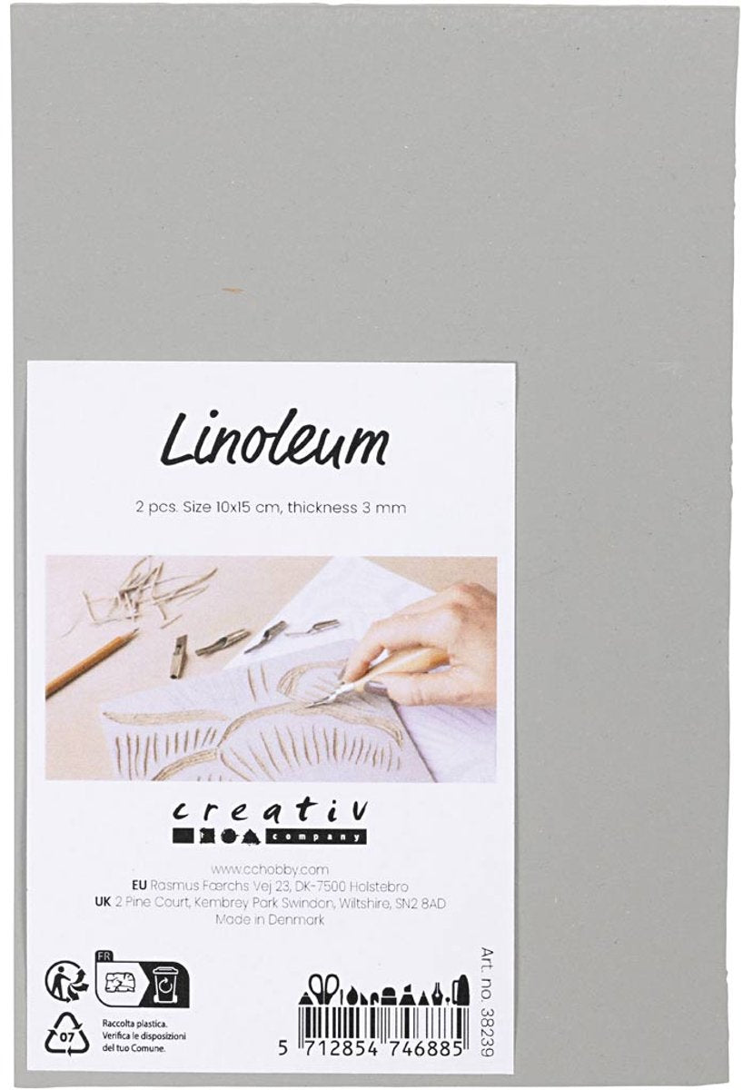 Creativ virksomhed https: www.cchobby.nl linoleum-size-10x15-cm-thickness-3-mm-gray-2-piece-1-box