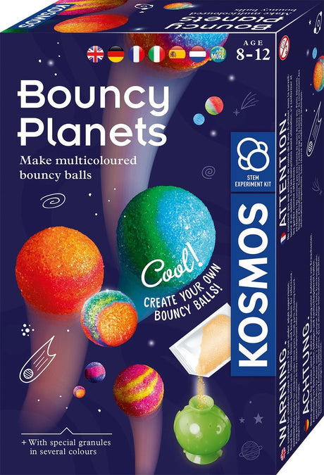 Cosmos hoppende planeter - eksperimentsæt - lav dine egne hoppebolde i planetform - skab Mars, Jupiter, Venus og Saturn - stemmelegetøj - fra 8 år