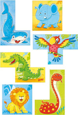 Goki Wood Block Puzzle Wild Animals, 4 ..