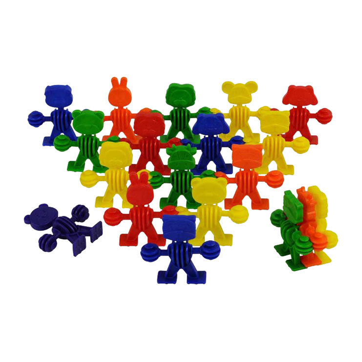 Farvede byggedyr - 96 stk.