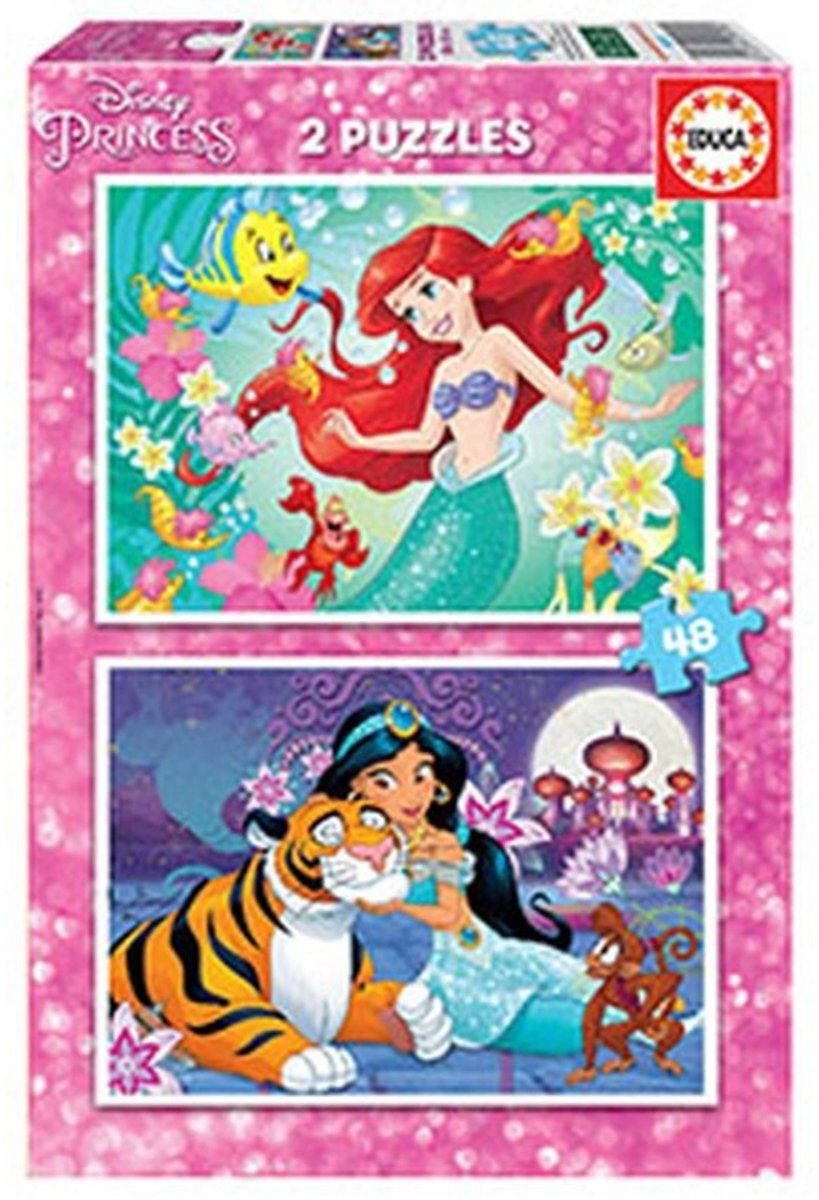 Educa puslespil 2x48 brikker - Disney prinsesser