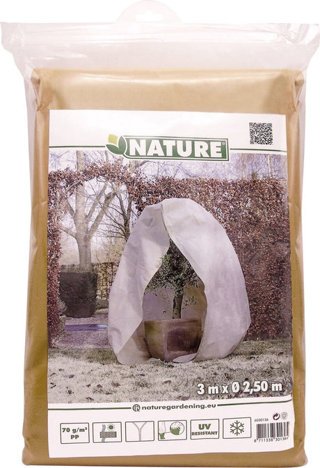 Natur - vinterbetræk - 300 x ø250cm - beige - betræk - med lynlås