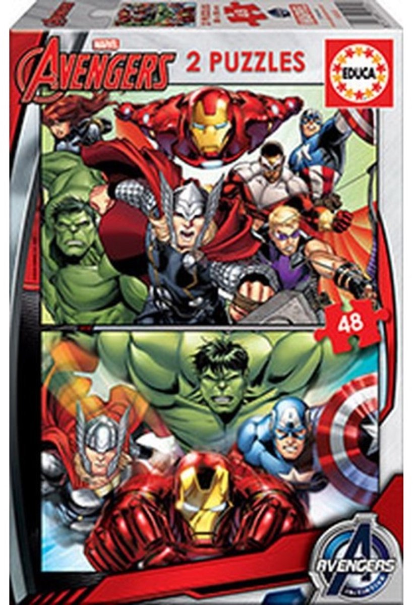 Marvel educa - : hævnerne - 2 x 48 puslespilsbrikker