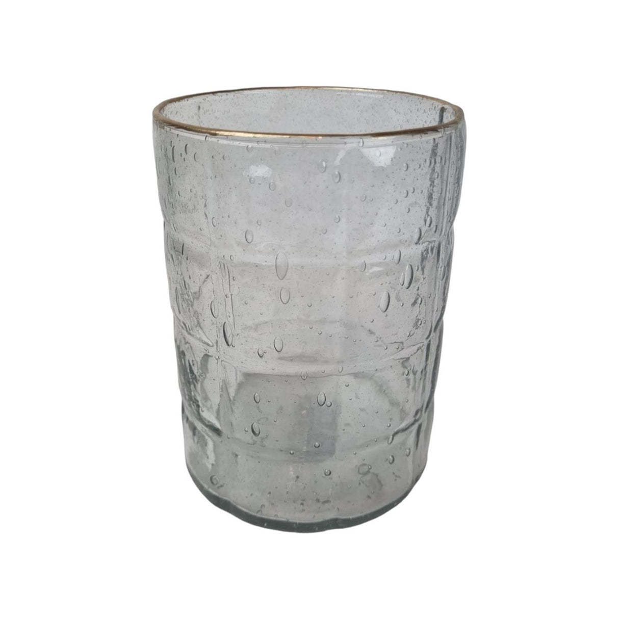 Palæ atmosfære fyrfadsstage boble klar guld 12x15cm