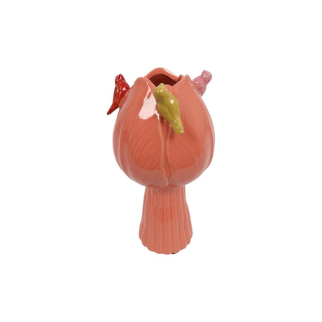 Countryfield vase tulipan med fugle s mørk pink ø11cm