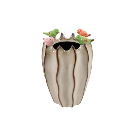 Countryfield vase fugle s brun 12x12x18cm