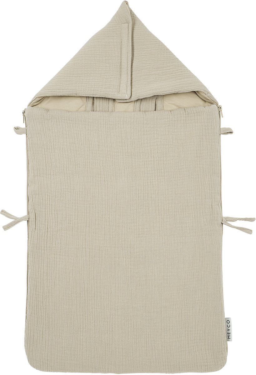 Meyco baby uni fodpose - forvasket hydrofil - sand - 40x82cm