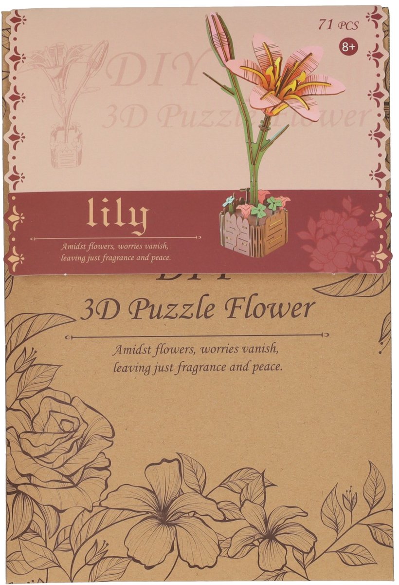 Lobbes legetøj fx Lobbes træbyggesæt lily 3D - kreativt legetøj blomster.
