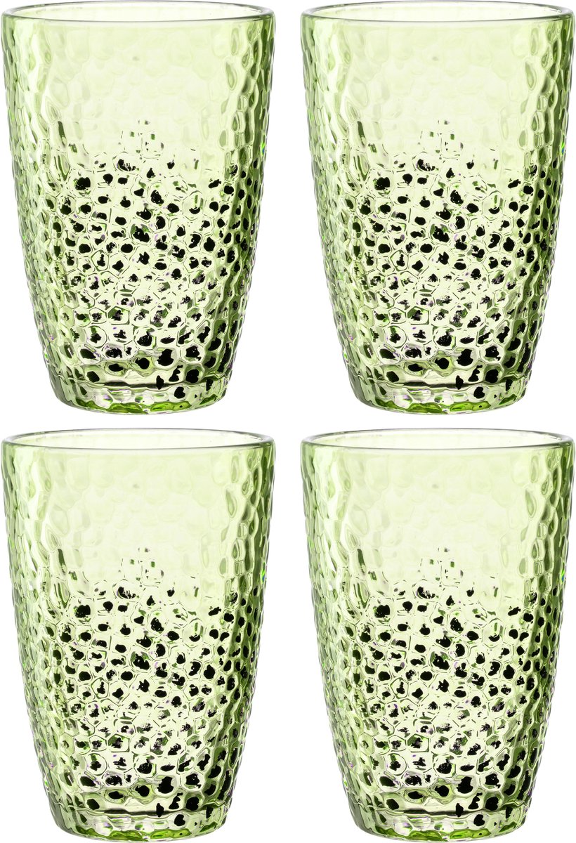 Leonardo matera long drink glas 340ml grøn - sæt 4