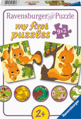 Ravensburger dyr og deres små - mine første puslespil - 9x2 brikker - børnepuslespil