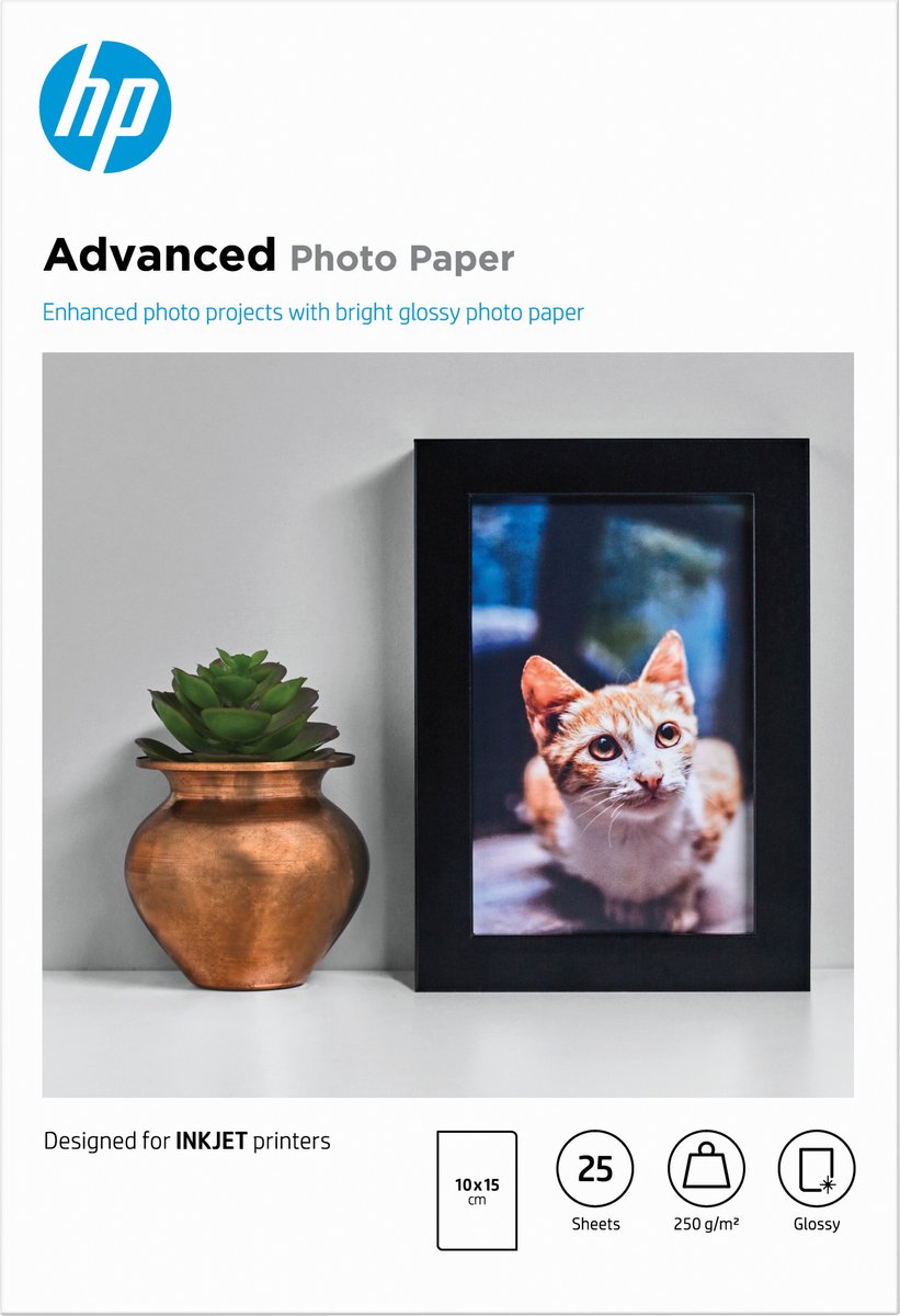 Hp fotopapir - 10x15cm 250g m 25 ark