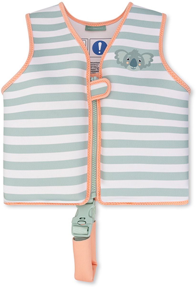 Swim essentials redningsvest - grøn hvid - resort stribe - 3 6 år