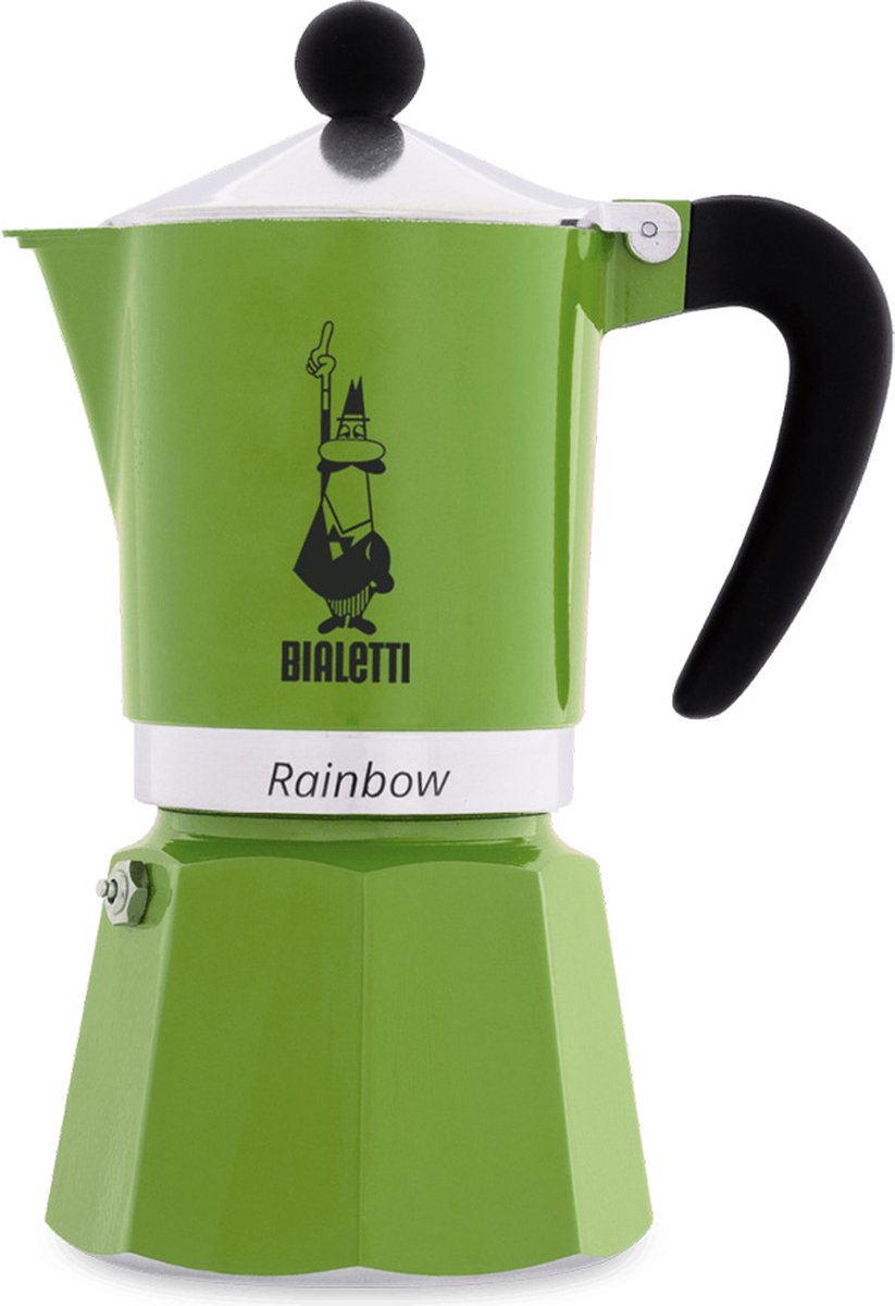 Bialetti regnbuegrøn 6 kopper – espressokande – aluminium – 270 ml