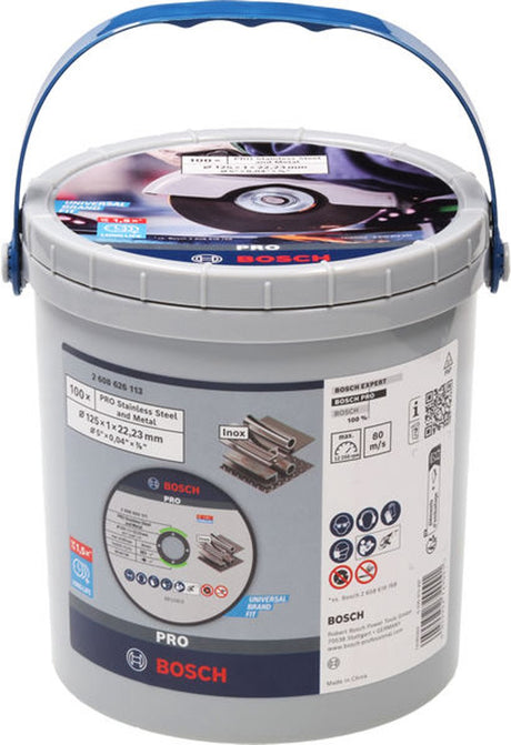 Bosch tilbehør bosch pro rustfrit stål og metal skæreskive 125 x 1 x 22,23 mm lige 100 stykker - 2608626113
