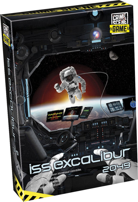 Taktisk gerningssted iss excalibur 2049 – brætspil – krimispil – futuristisk mysterium i rummet – dybdegående efterforskning og deduktion – gerningsstedserie – spilstormstudie – 1 eller flere spillere – fra 18 år