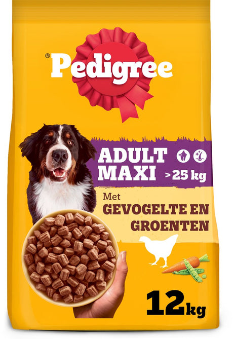 Stamtavle hundefoder - voksen maxi tørfoder - fjerkræ og grøntsager - 12 kg