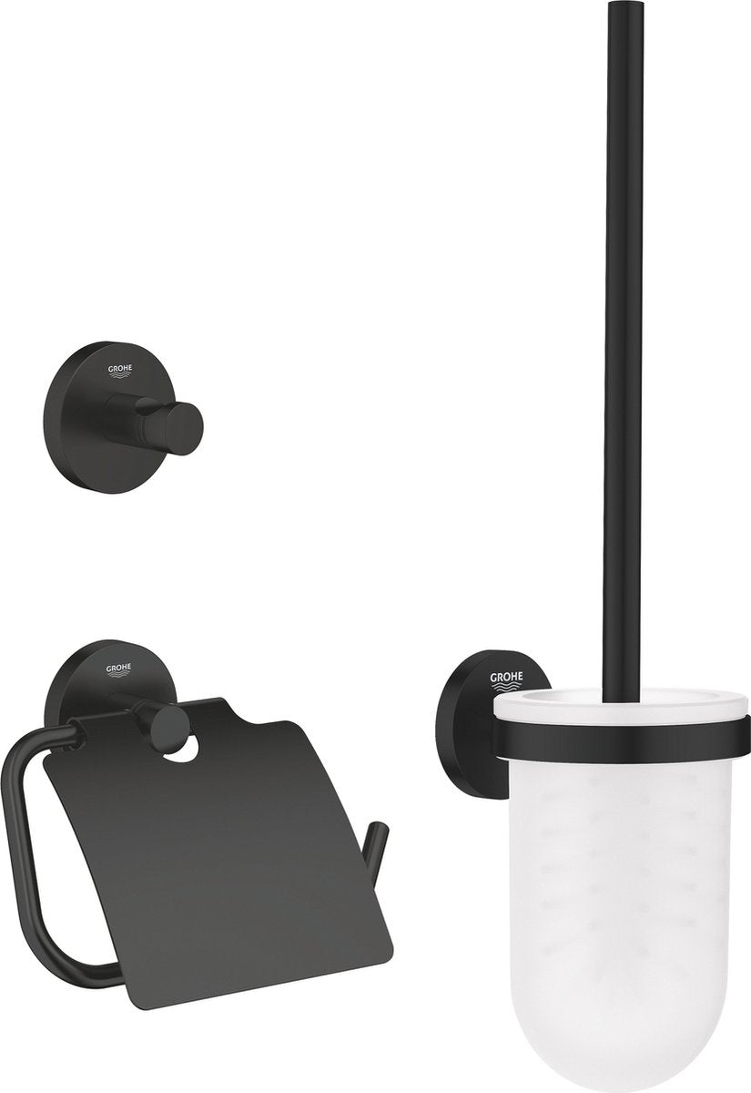 Grohe quickfix start 3-i-1 toilettilbehørssæt - mat sort