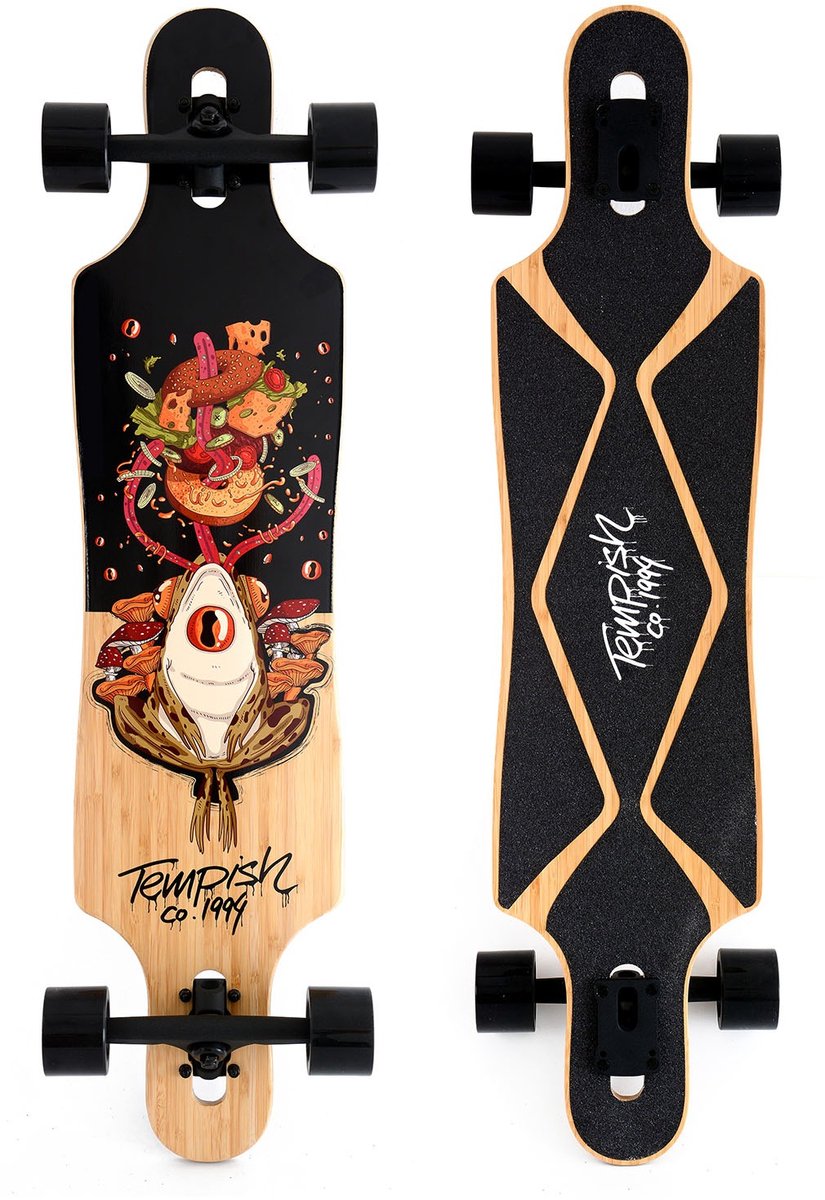 Tempish frogman drop-through longboard - 38 tommer (96 cm) - stabilt komfortabelt begynderbræt