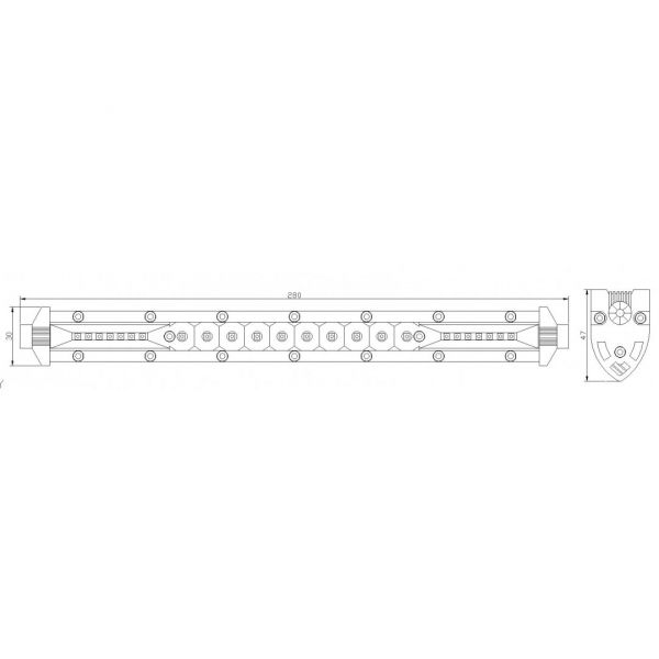 Arbejdslampe spot flood kombi 28 cm.
