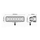 Arbejdslampe rektangulær LED 160 mm