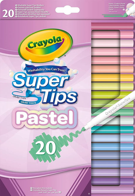 Crayola - tusch - vaskbare pastelfarver - 20 stk - til børn