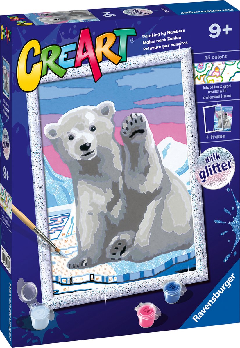 Ravensburger creart pawsome isbjørn - maling efter nummer til børn