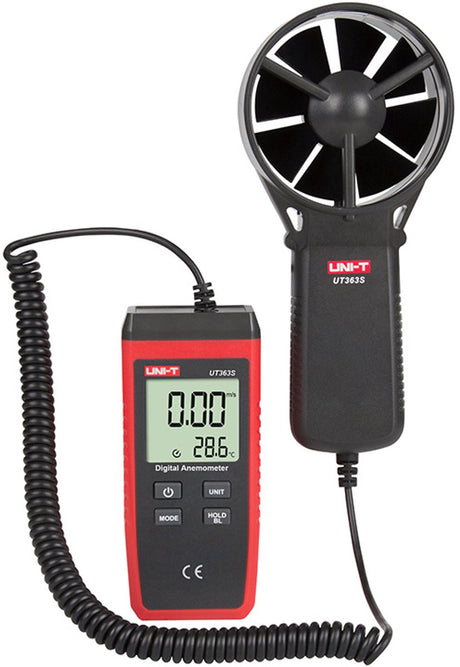 Uni-t UT363s professionelle digitale vindmåler vindmåler til vindhastighed og temperatur med LCD display