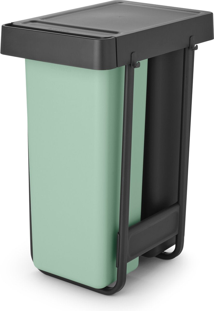 Brabantia sort go indbygget affaldsspand - 2 x 30 liter - jadegrøn og mørkegrå