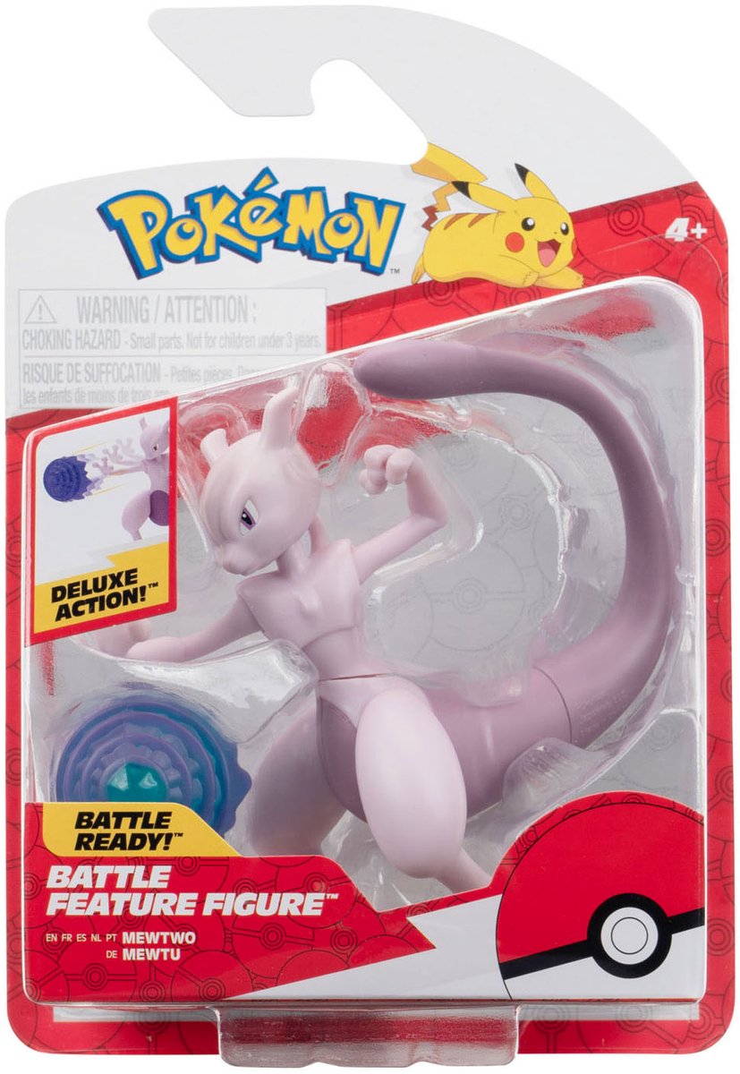 Jazwares pokémon battle feature figur mewtwo 10 cm actionfigur