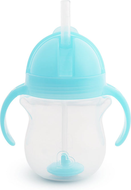 Munchkin tip sip anti-spild halmkop - drikkekop med sugerør - tåler opvaskemaskine - fra 6 måneder - 207ml - blå - drikkekop med sugerør