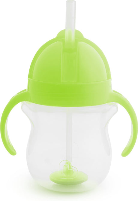 Munchkin tip sip anti-spild halmkop - drikkekop med sugerør - tåler opvaskemaskine - fra 6 måneder - 207ml - grøn - drikkekop med sugerør