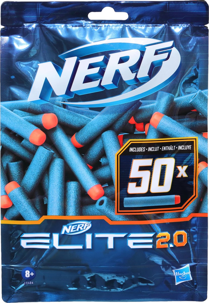 Nerf elite 2.0 refill pack - med 50 officielle elite 2.0 dart - elite dart