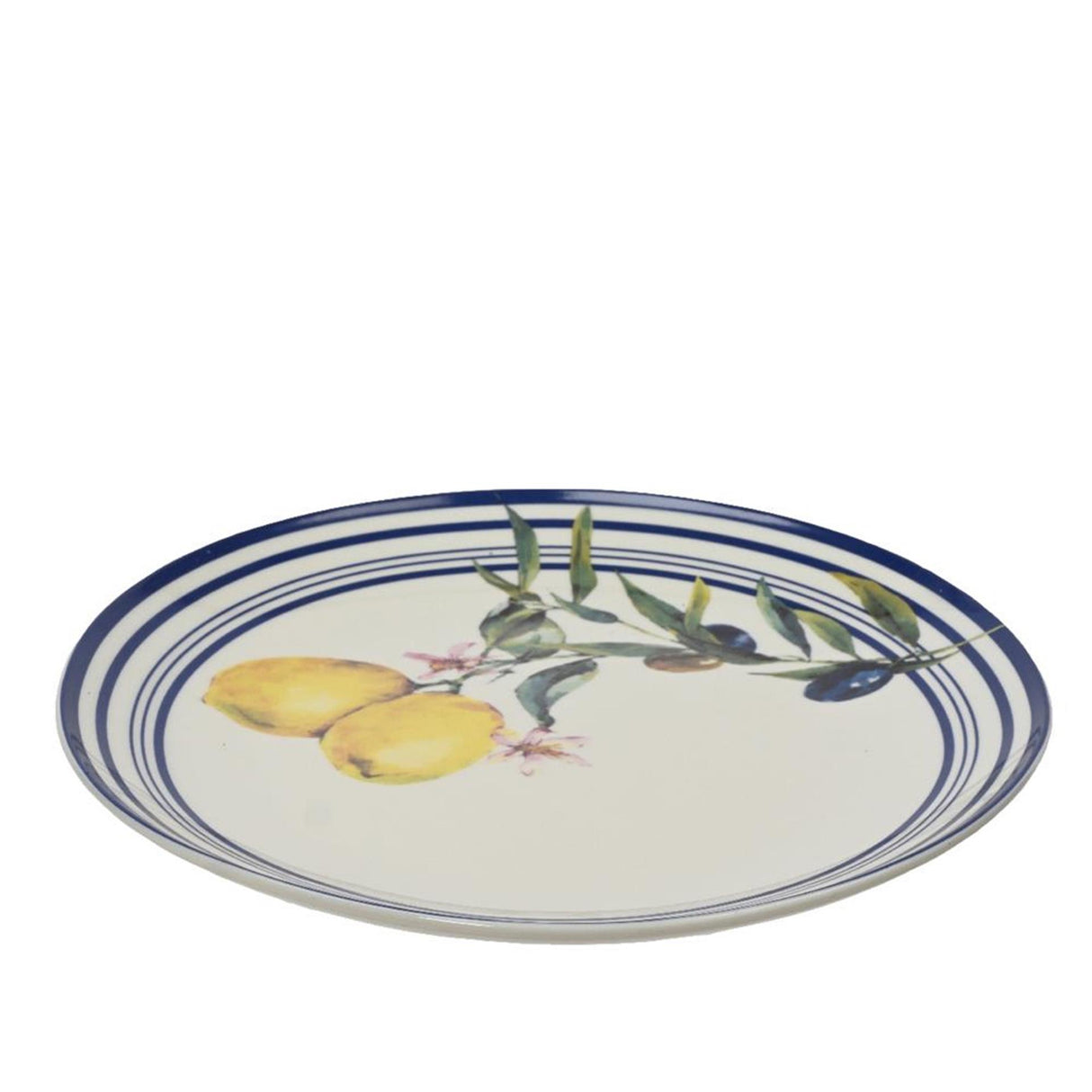 Decoris tallerken med citron dekoration porcelæn dia.20,3x2cm
