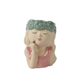 Decoris urtepotte kvinde h10.6 grøn pink