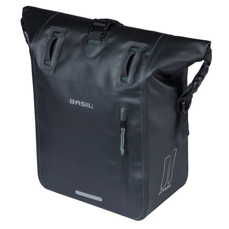 Basil enkelt cykeltaske rivo m presenning mik 12-15l 14 x 25 x 38 cm - sort