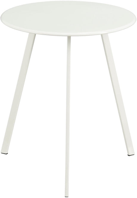 Mica decorations m seatle bijzettafel voor buiten - salontafel rond - plantentafel en koffietafel - h45 x d38 cm - ijzer - wit