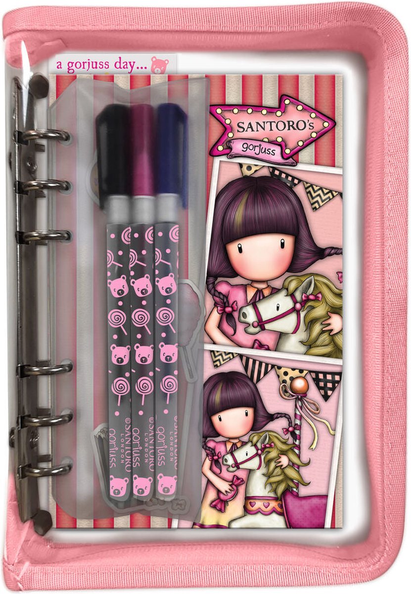 Gorjuss writing set carousel 5 parts salmon
