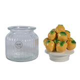 Decoris opbevaringskrukke citron 19cm glas lertøj