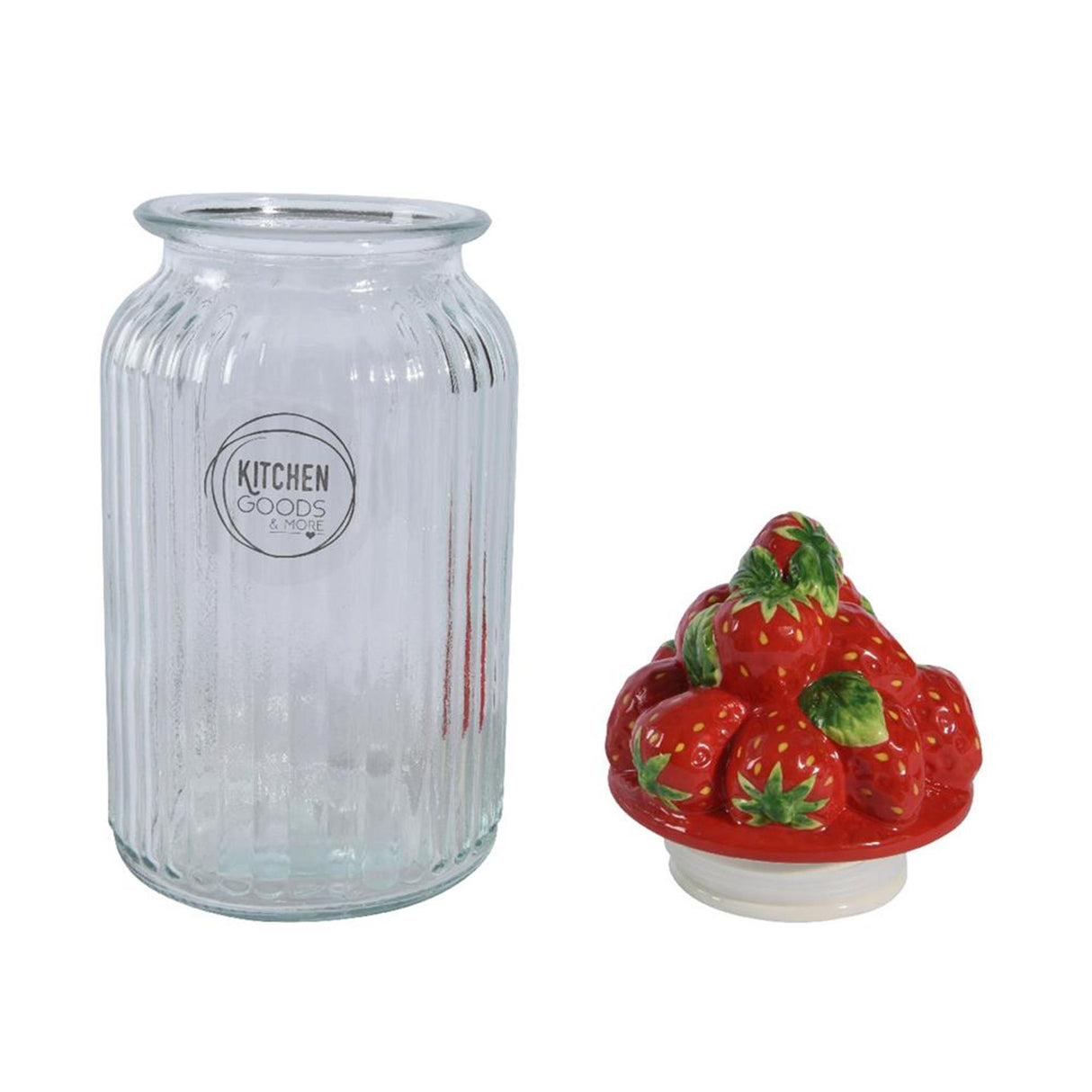 Decoris jordbærkrukke 26,5 cm glas lertøj