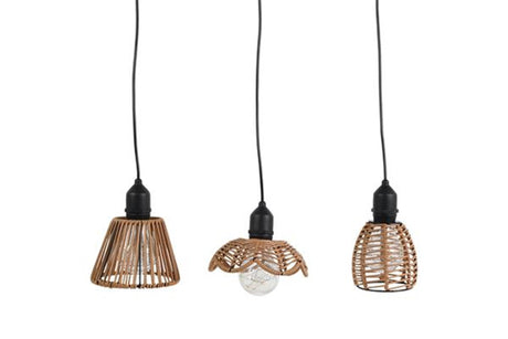 Countryfield led hanglamp onora bruin 3 assorti 4,5x9x16cm